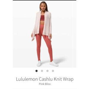 Lululemon Cashlu Knit Wrap Cardigan Sweater W M/L Pink Mist Soft Lagenlook Boho